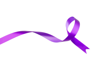Purple Ribbon Curls Isolated Background