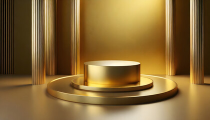 golden podium stage for product