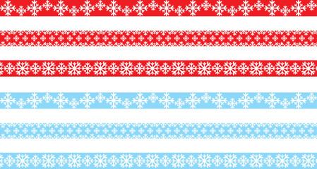 red and white and blue and white Christmas ice decoration lines