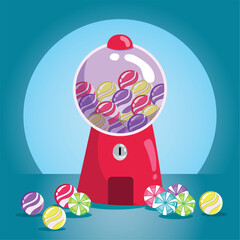 Isolated candy machine with gums Vector