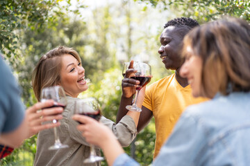 Cheers to Friendship - Celebratory wine cheers, Intimate wine gathering