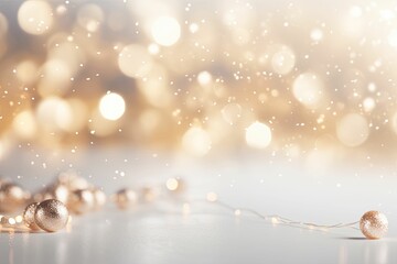 christmas background with baubles and snowflakes