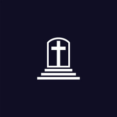 flat abstract logo design for Christian, Catholic religious worship