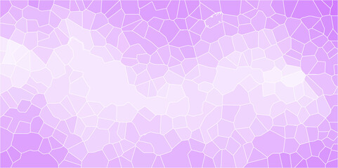 Light purple Broken quartz stained Glass Background with white outlines. Voronoi diagram background. Seamless pattern vector Vintage background. Geometric Retro tiles pattern	