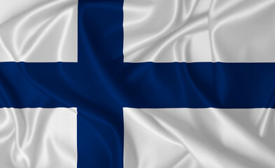 Obraz premium Finland flag on fabric texture