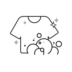 Isolated cleaned shirt with bubbles icon Vector