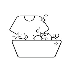 Isolated cleaned shirt with bubbles icon Vector