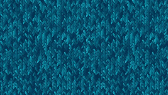 Bright blue abstract knitted texture background. Seamless looping motion design. Video animation Ultra HD 4K 3840x2160