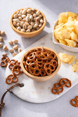 Salty snacks that are offered with beer