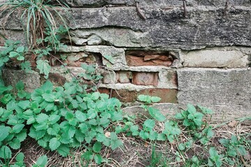 Vintage Wand Steinen als Hintergrund