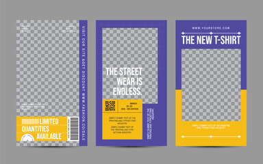 Modern urban futuristic streetwear fashion design for social media post template