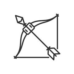 Bow with arrow, linear icon. Line with editable stroke