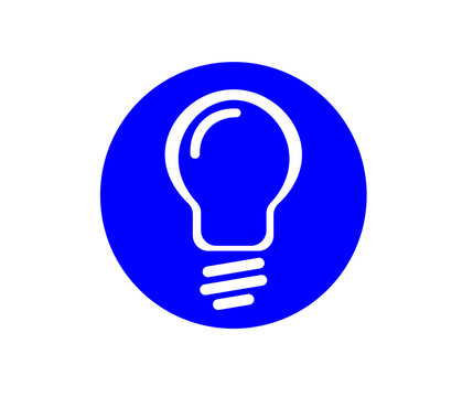 Vector illustration of a round logo with an image of a light bulb