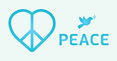 International Day of Non-Violence. Dove of peace in blue. Human rights, peace, justice, equality, respect. Society, evolution, humanity. Love peace. Vector, design, icon