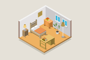 Isometric bedroom