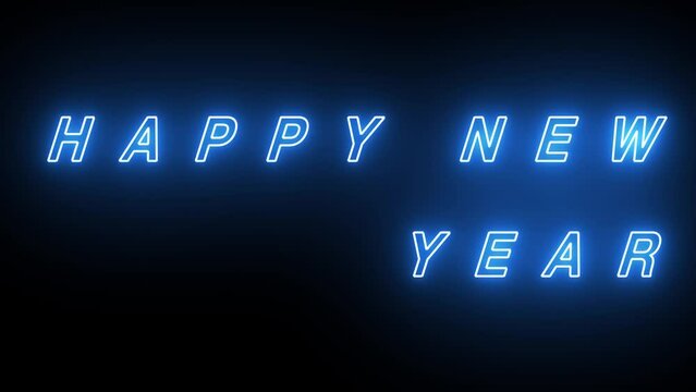 New Year Wishes Glowing Typography Digital Rendering