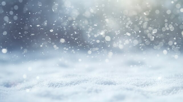 Realistic Photo of Snow Blurred Background

