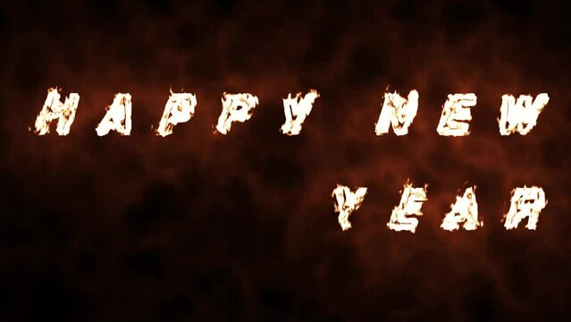 New Year Wishes Glowing Typography Digital Rendering