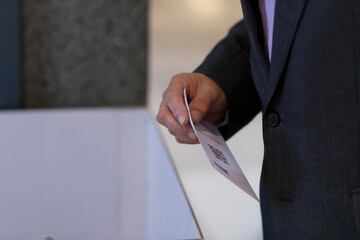 Event QR code ticket scanning. Businessman registering for a business conference using his smart...