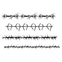Barbed Wire Black Color Silhouette illustration
