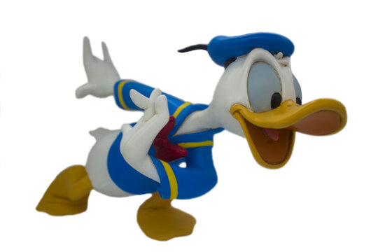 Studio image of Donald Duck on a white isolated background.