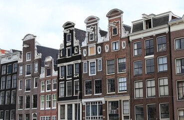 Fototapeta na wymiar Amsterdam Herengracht Canal House Facades View, Netherlands