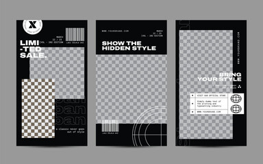 Modern urban futuristic streetwear fashion design for social media post template