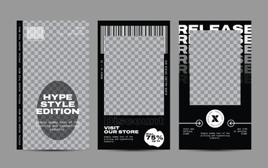 Modern urban futuristic streetwear fashion design for social media post template