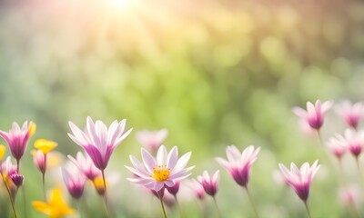 Obraz premium Spring flowers create a smooth background
