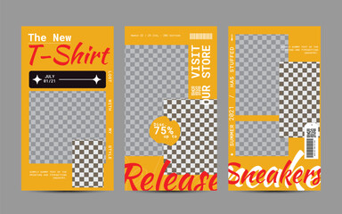 Modern urban futuristic streetwear fashion design for social media post template