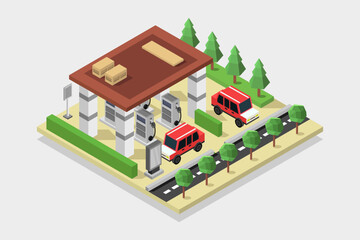 Gas station isometric