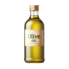 Olive oil bottle product isolated on white transparent, Label with text on package, PNG