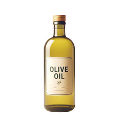 Olive oil bottle product isolated on white transparent, Label with text on package, PNG