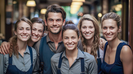 Young Successful Team that likes to Work Together with Employees Generative AI Digital Art Background Illustration Wallpaper Magazine Journal Poster