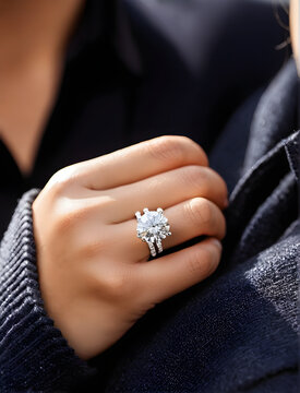 Capturing Forever: A Romantic Diamond Proposal in the Enchanting Moment. generative AI