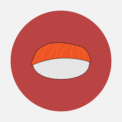Sushi and nigiri sushi in flat style, vector design