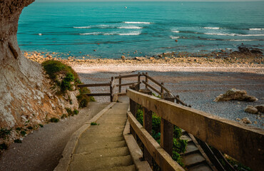 Obraz premium stairs in the beach