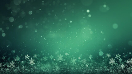 Falling snowflake green pattern background