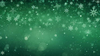 green merry christmas background simple with snowflakes