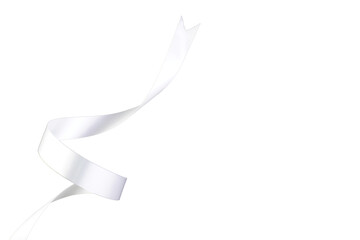 White Ribbon Curls Isolated Background