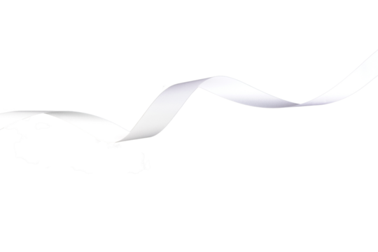 White Ribbon Curls Isolated Background