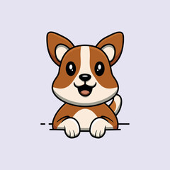 a cute dog cartoon icon, vector illustration