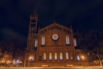 Fototapeta na wymiar church at night, Potsdam