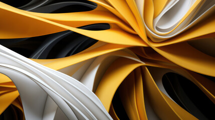3d abstract white, yellow and black shape with linies design as wallpaper background illustration, white,yellow and black object ,colorful element shape background, colorful design illustration