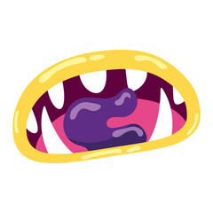 Isolated monster mouth with fangs Vector