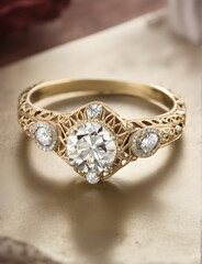 Elegance Unearthed: The Timeless Vintage Diamond Collection. generative AI