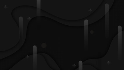 Obraz premium black wave and bright line background, abstract dynamic wave landing page, trendy minimal papercut backdrop