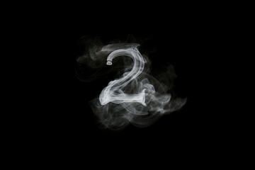 Ephemeral Whimsy: Experience the Dissolving Magic of Number 2 in a Vibrant Cloud of Color, Unveiling an Abstract Fantasy on a Cloudy Transparent Canvas, Symbolizing Modern Digital Artistry