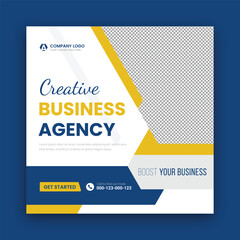 Digital marketing and corporate social media post template or Web banner