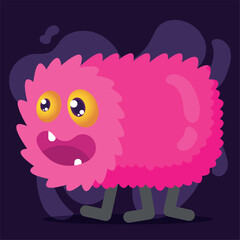 Isolated cute colored monster character Vector